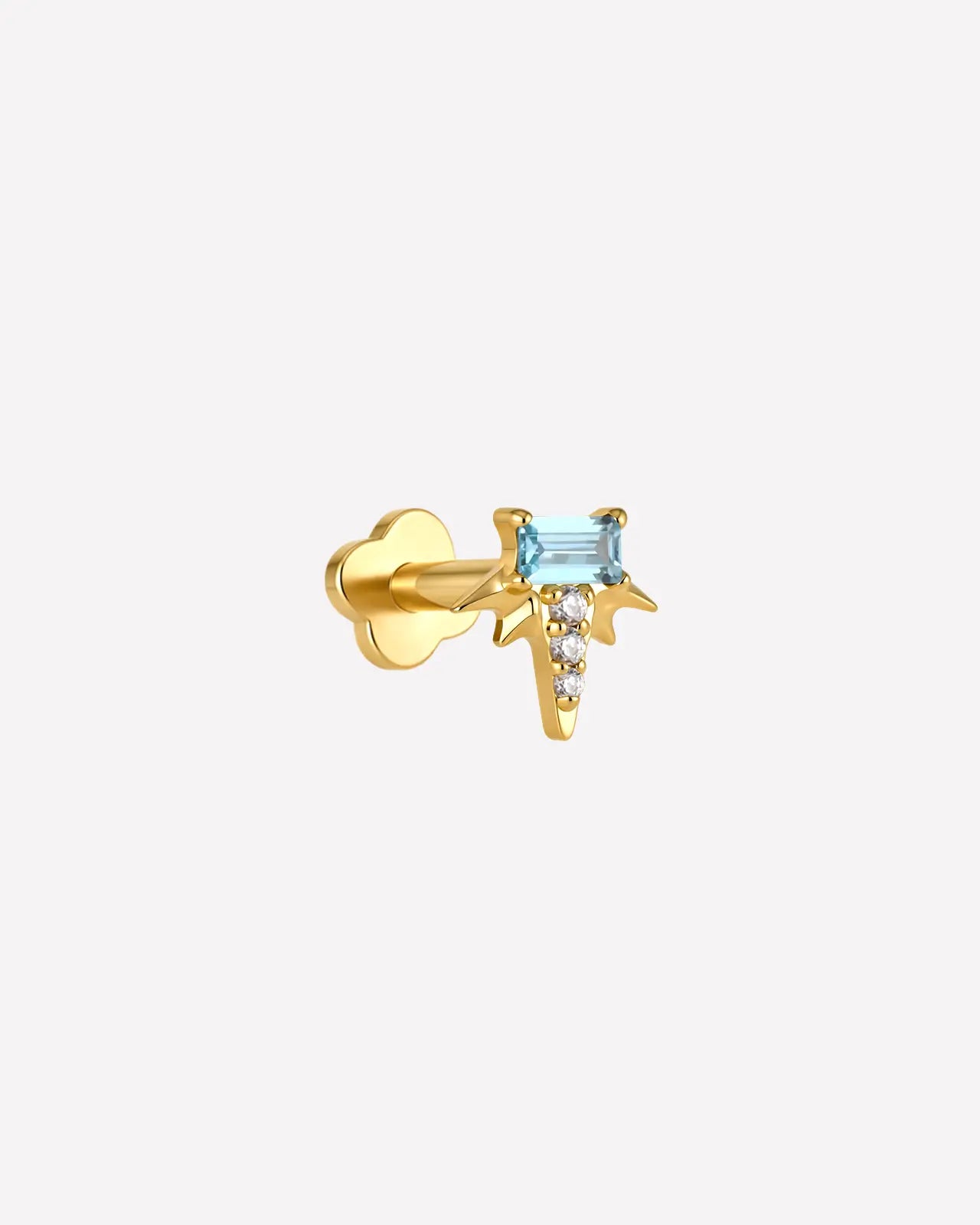 Baguette Rayburst Flatback Stud