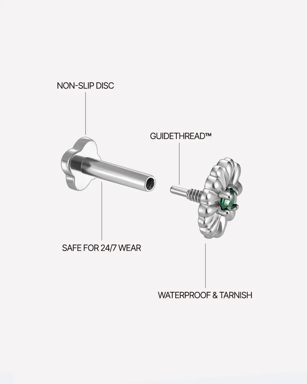 Radiant Petal Bloom Flatback Stud