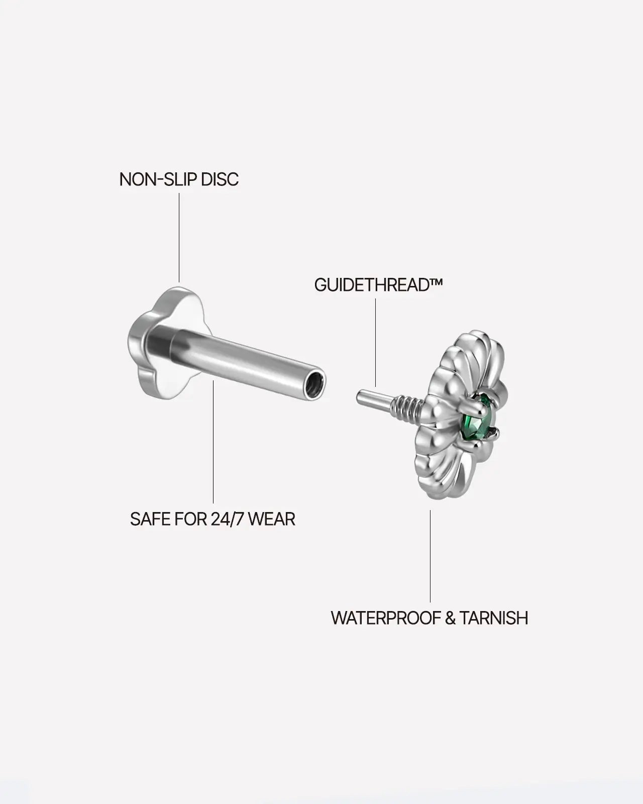 Radiant Petal Bloom Flatback Stud