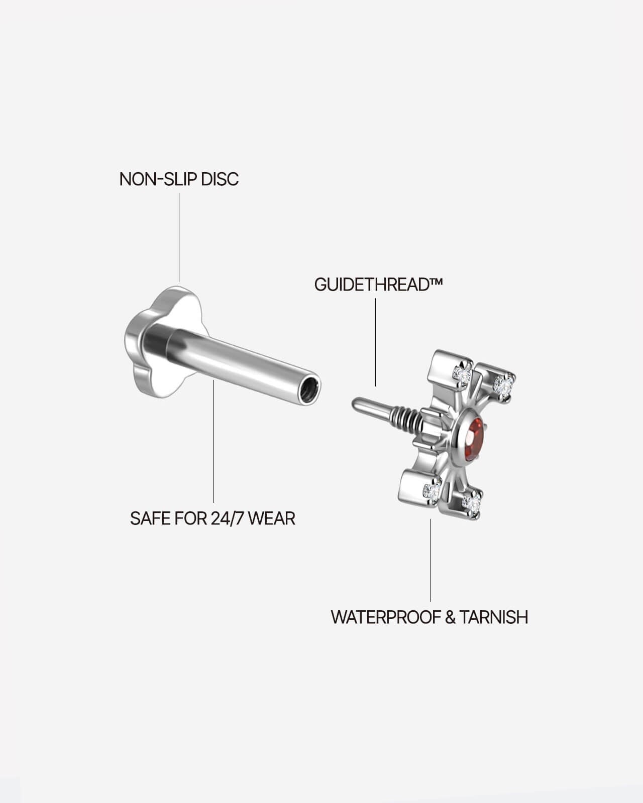 Solar Halo Cross Flatback Stud