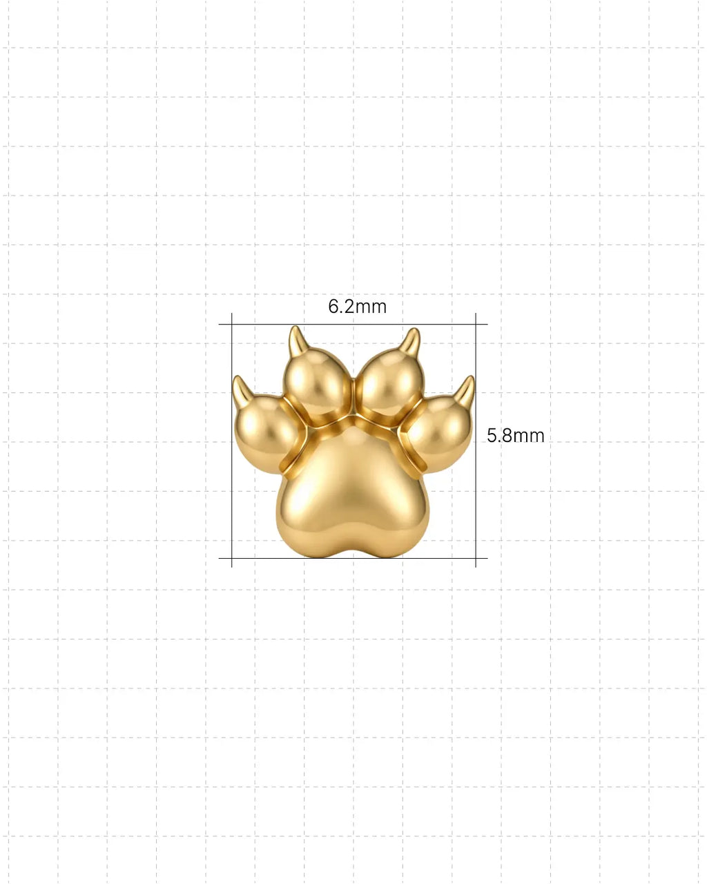 Clawed Paw Flatback Stud