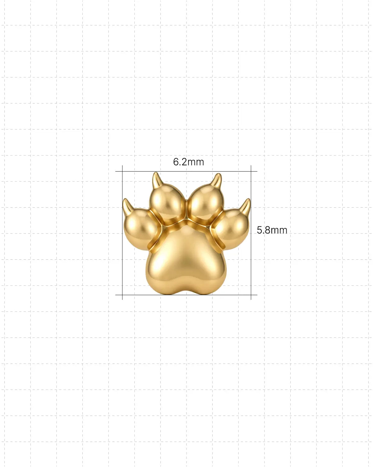 Clawed Paw Flatback Stud