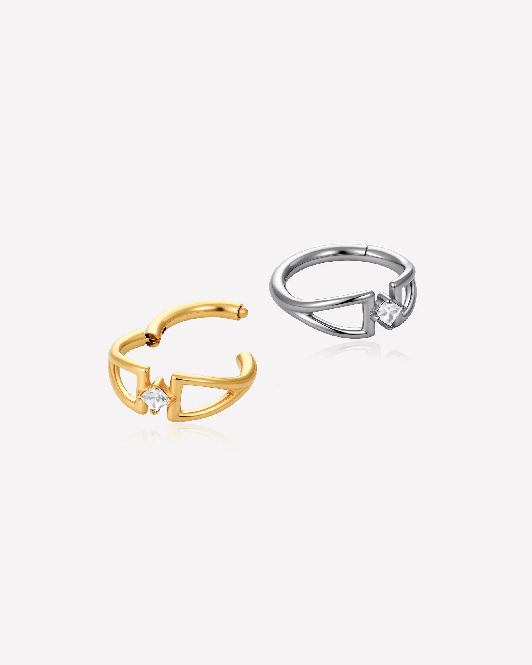 Twin Arc Rhombus Zirconia Clicker