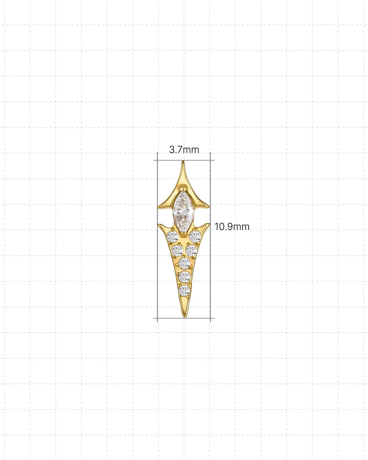Marquise Spear Halo Flatback Stud