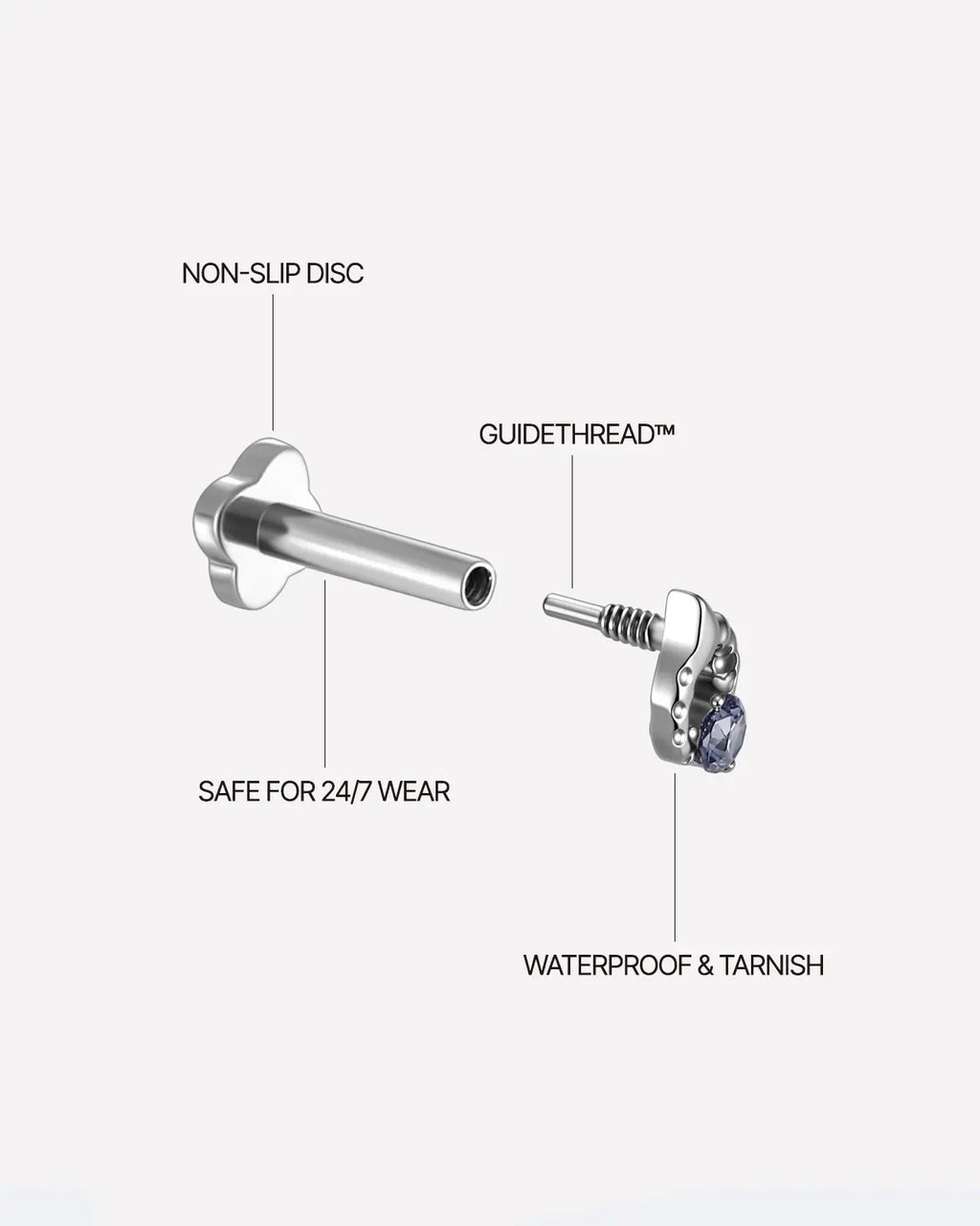 Teardrop Leaf Loop Flatback Stud