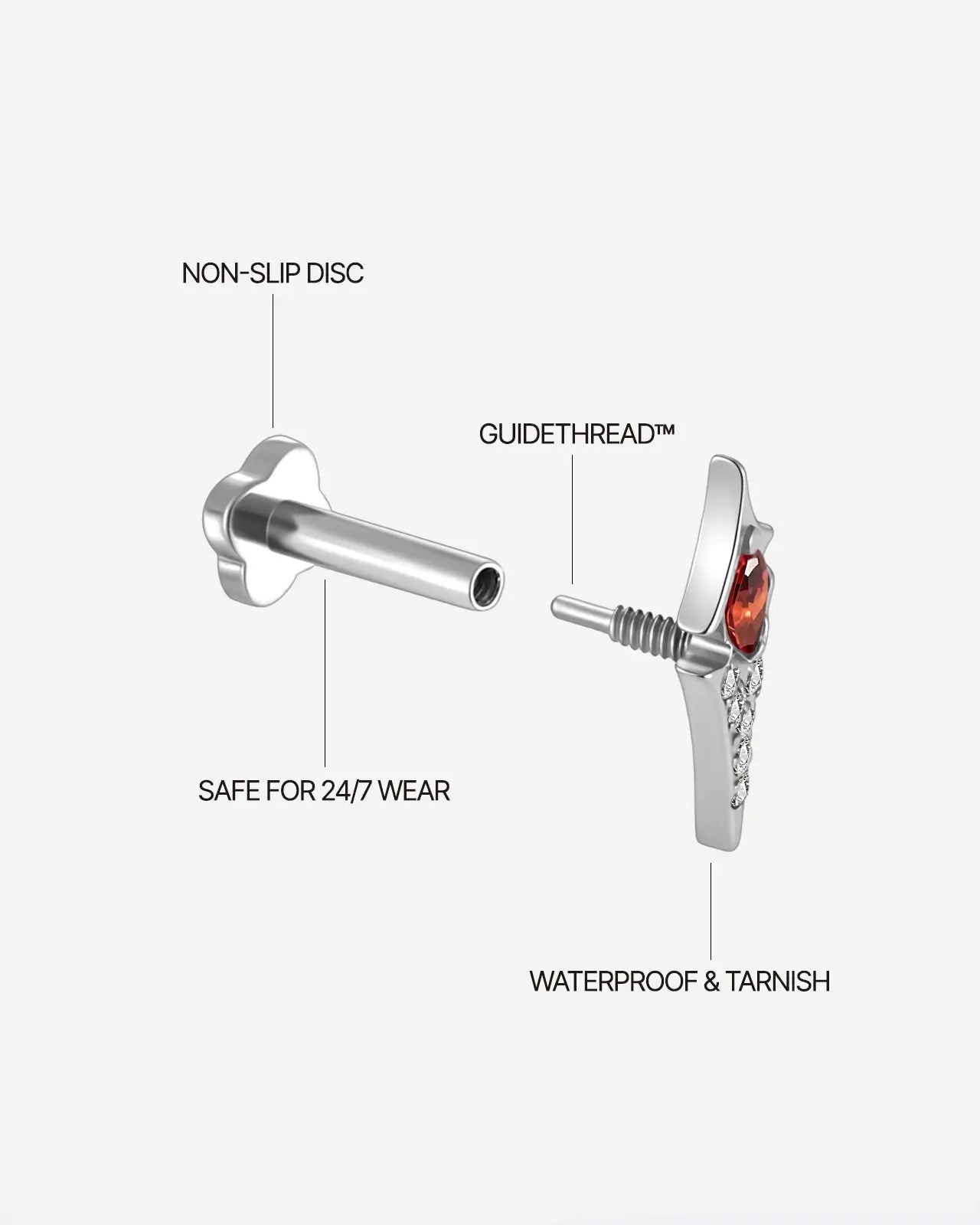 Marquise Spear Halo Flatback Stud