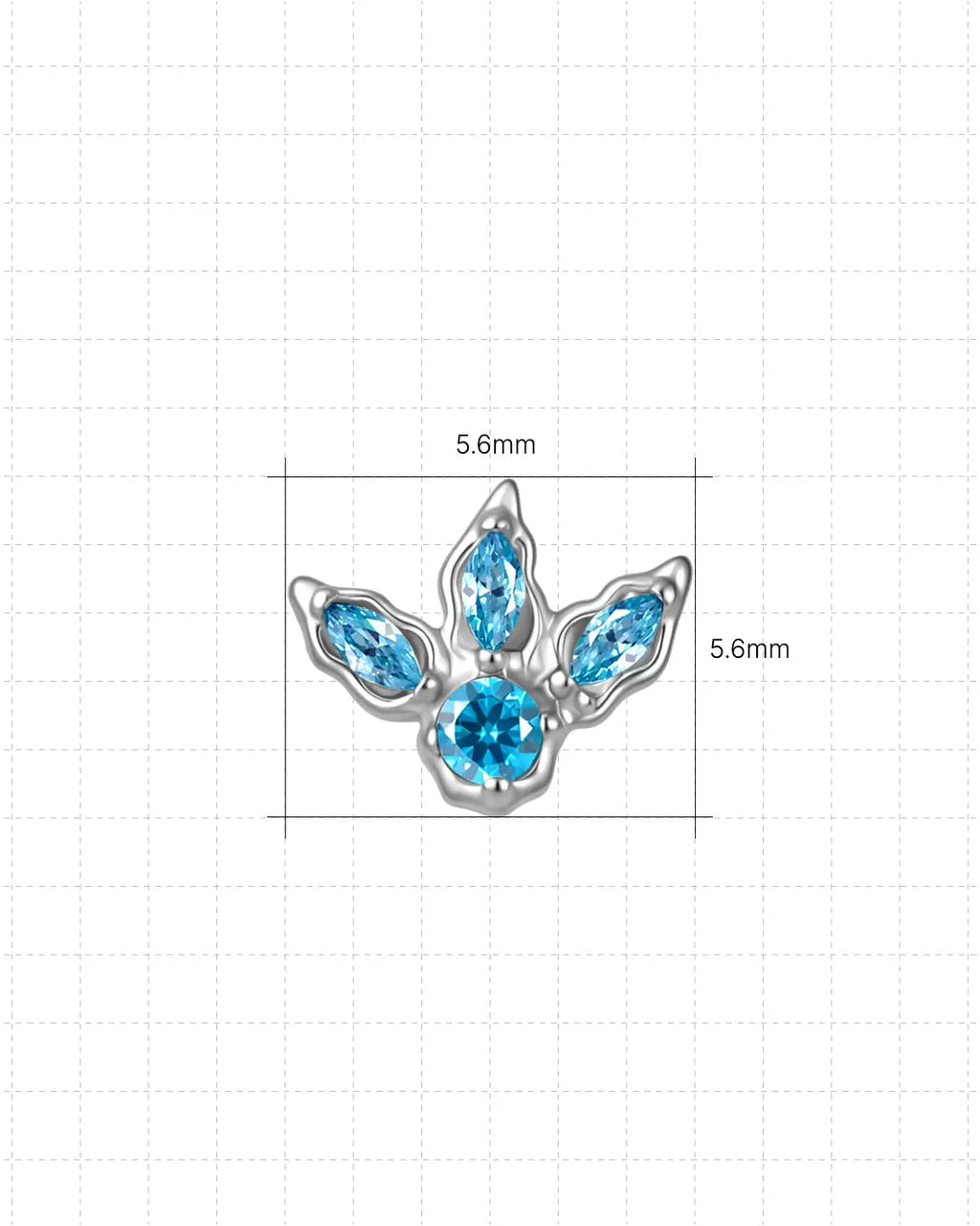 Bird Track Marquise Cluster Flatback Stud