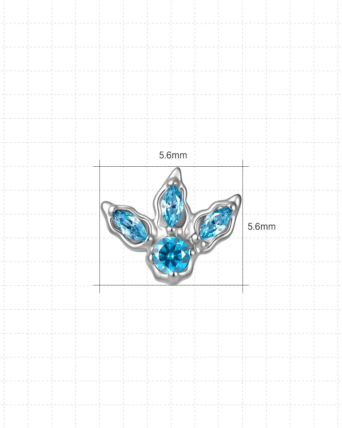 Bird Track Marquise Cluster Flatback Stud