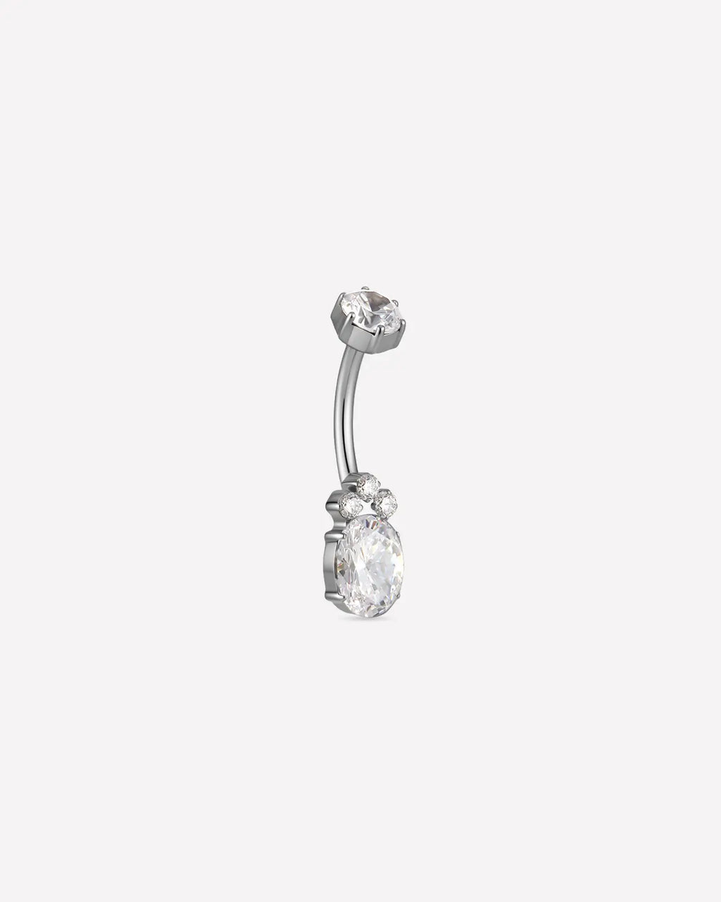 Regal Crown Oval Belly Button Ring