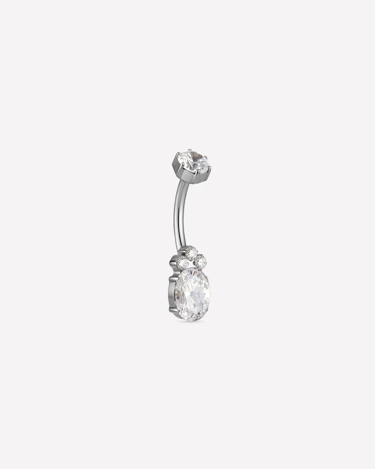 Regal Crown Oval Belly Button Ring