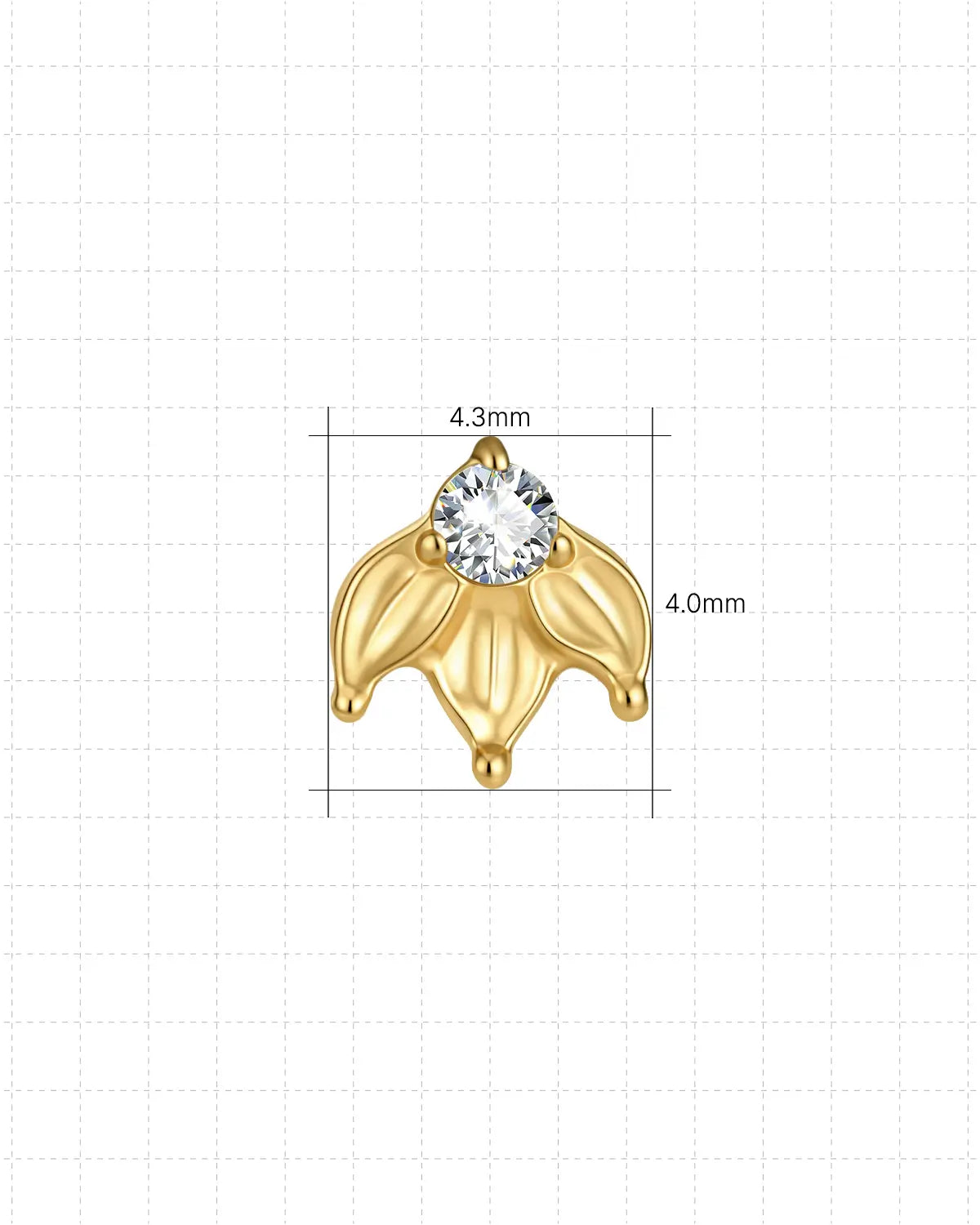 Trillium Gem Flatback Stud