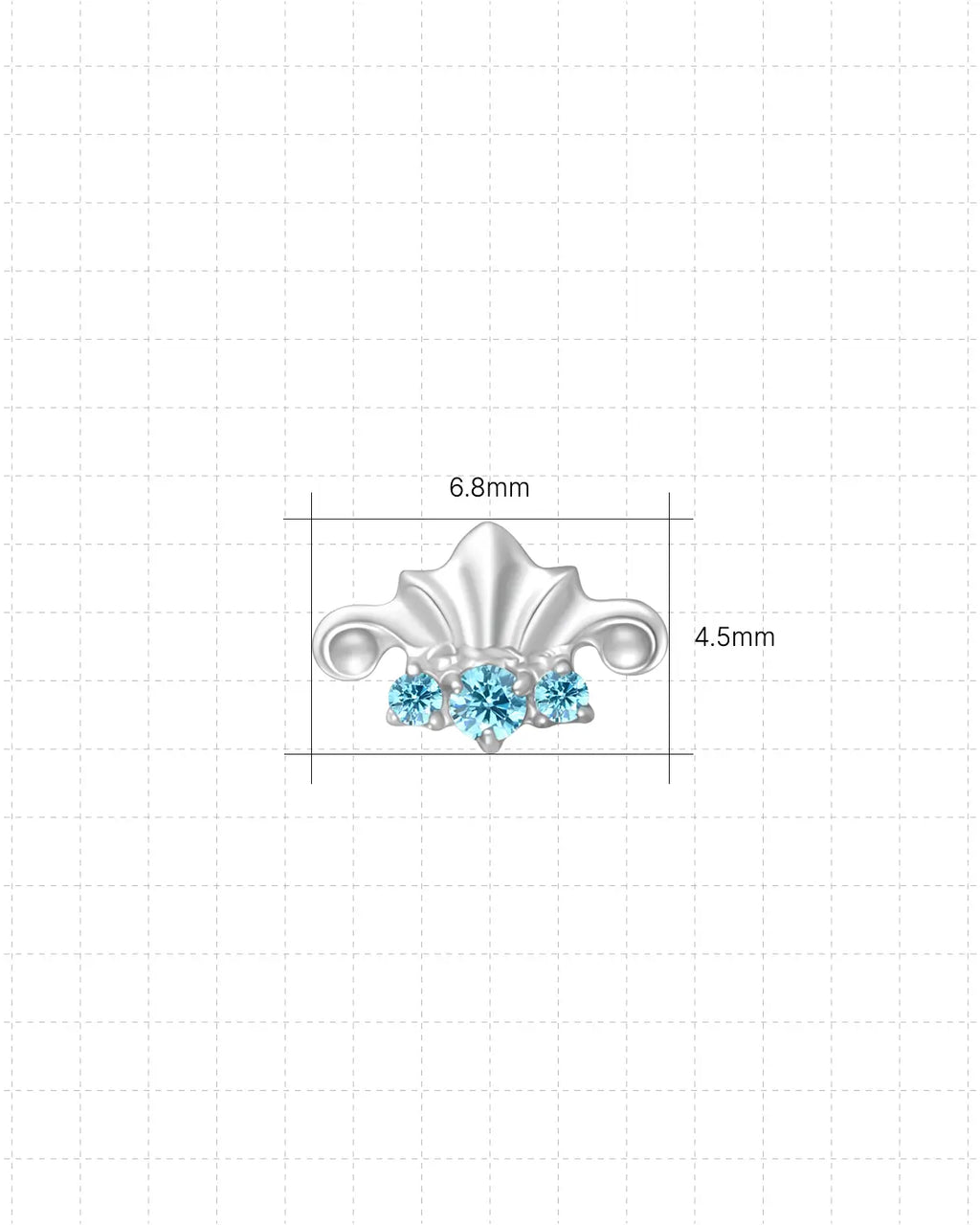 Azurkrone Zirkon Flatback-Stecker