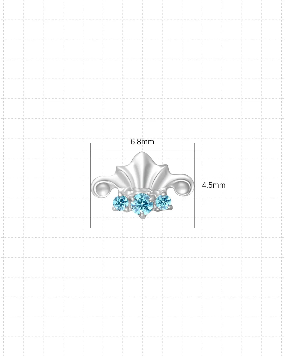 Azure Crown Zircon Flatback Stud