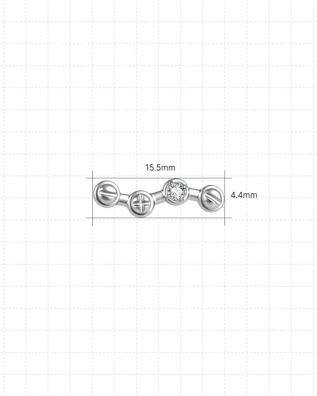 Screwhead Quartet Zircon Flatback Stud