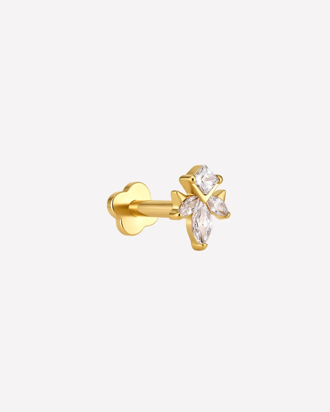 Marquise Leaf Cluster Flatback Stud
