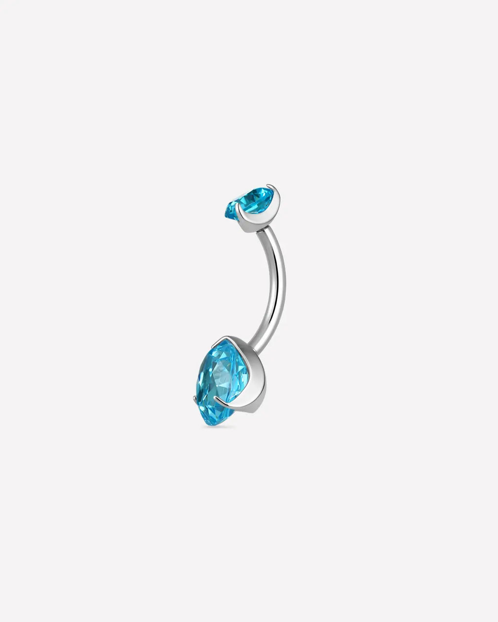 Rose-Cut Duo Zirconia Belly Button Ring