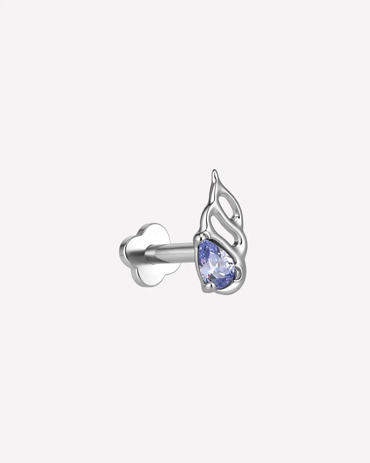 Fluid Flame Pear Flatback Stud