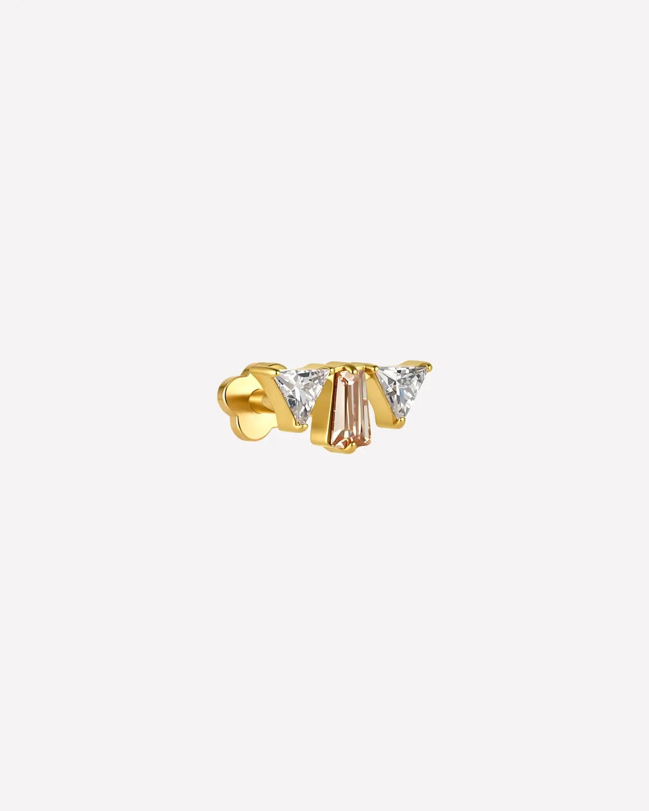Winged Trio Baguette Flatback Stud