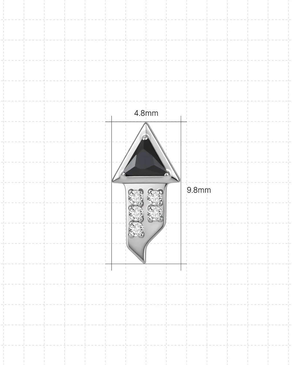 Pfeilspitze Pave Flatback-Ohrstecker