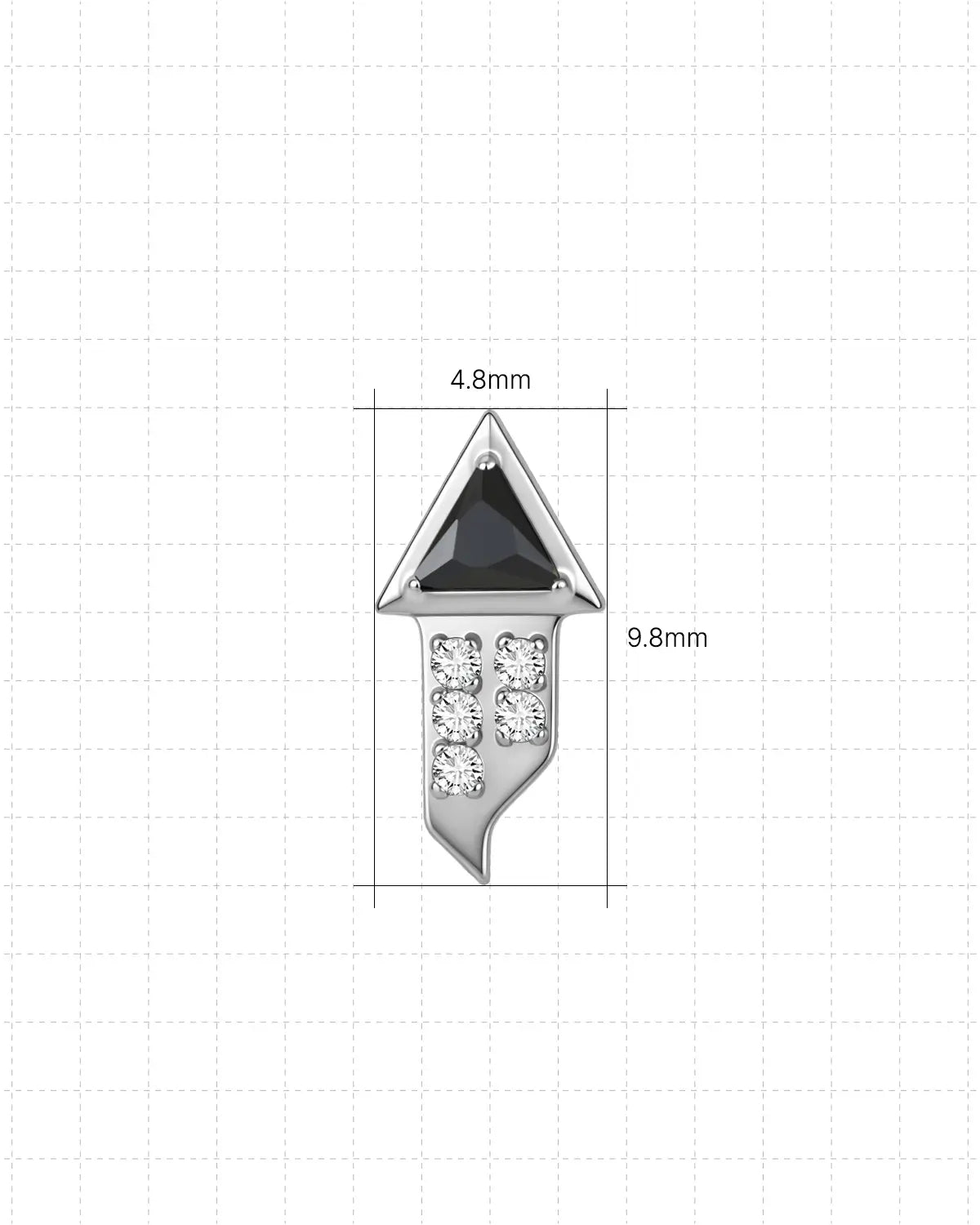 Pfeilspitze Pave Flatback-Ohrstecker