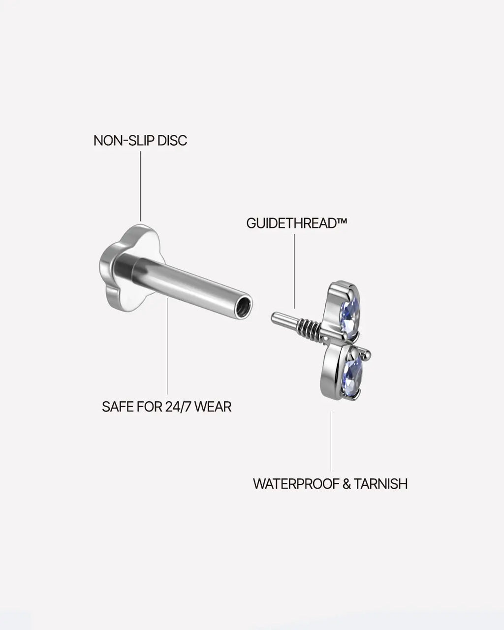Marquise Duet S-Curve Flatback Stud