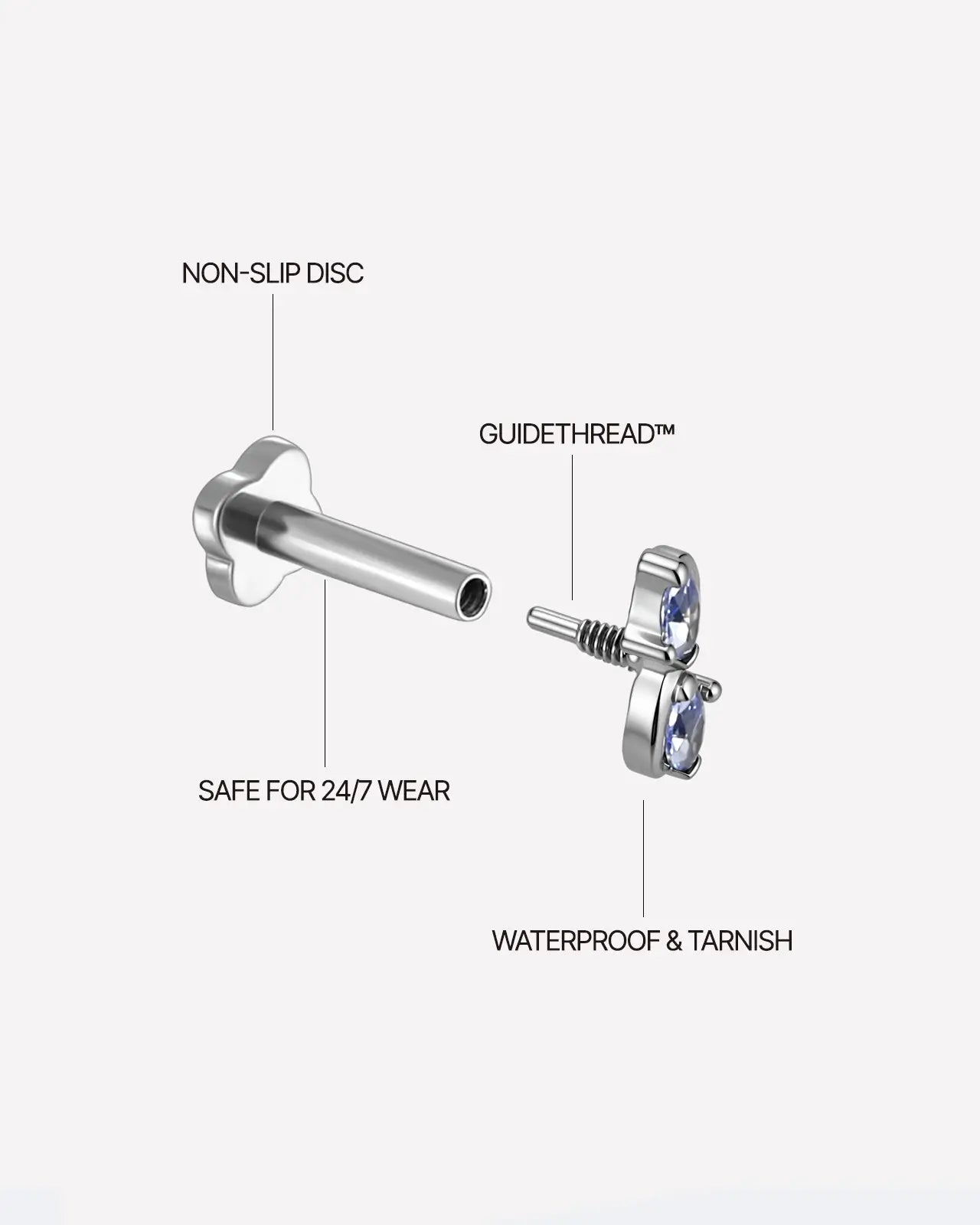 Marquise Duet S-Curve Flatback Stud