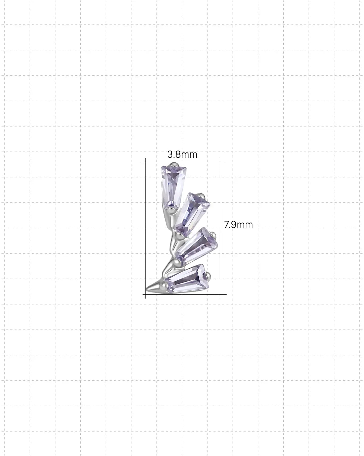 Cascading Marquise Branch Flatback Stud