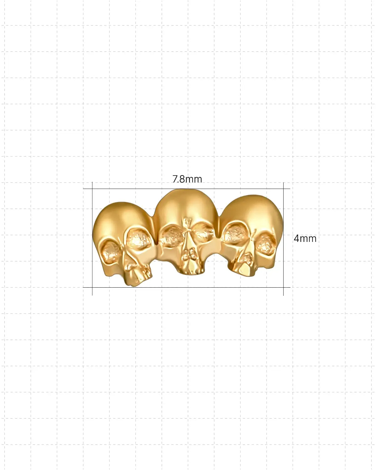 Trinity Skull Flatback Stud