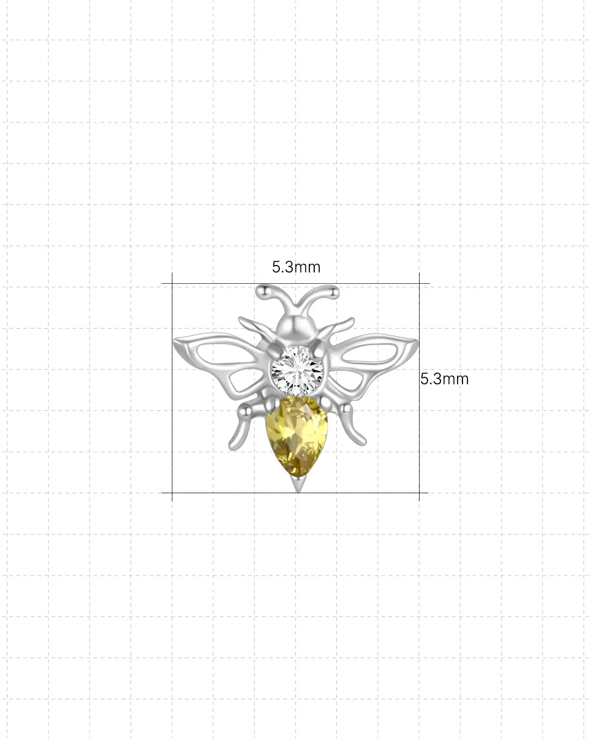 Jeweled Filigree Bee Flatback Stud