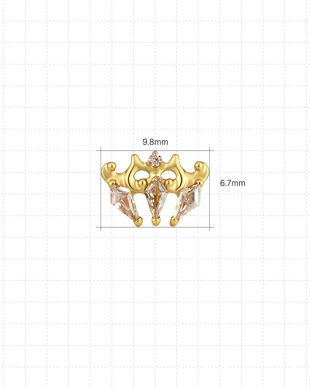 Ocean Crown Flatback Stud