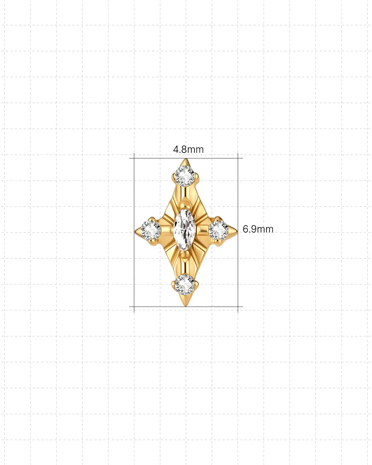 Celestial Compass Flatback Stud