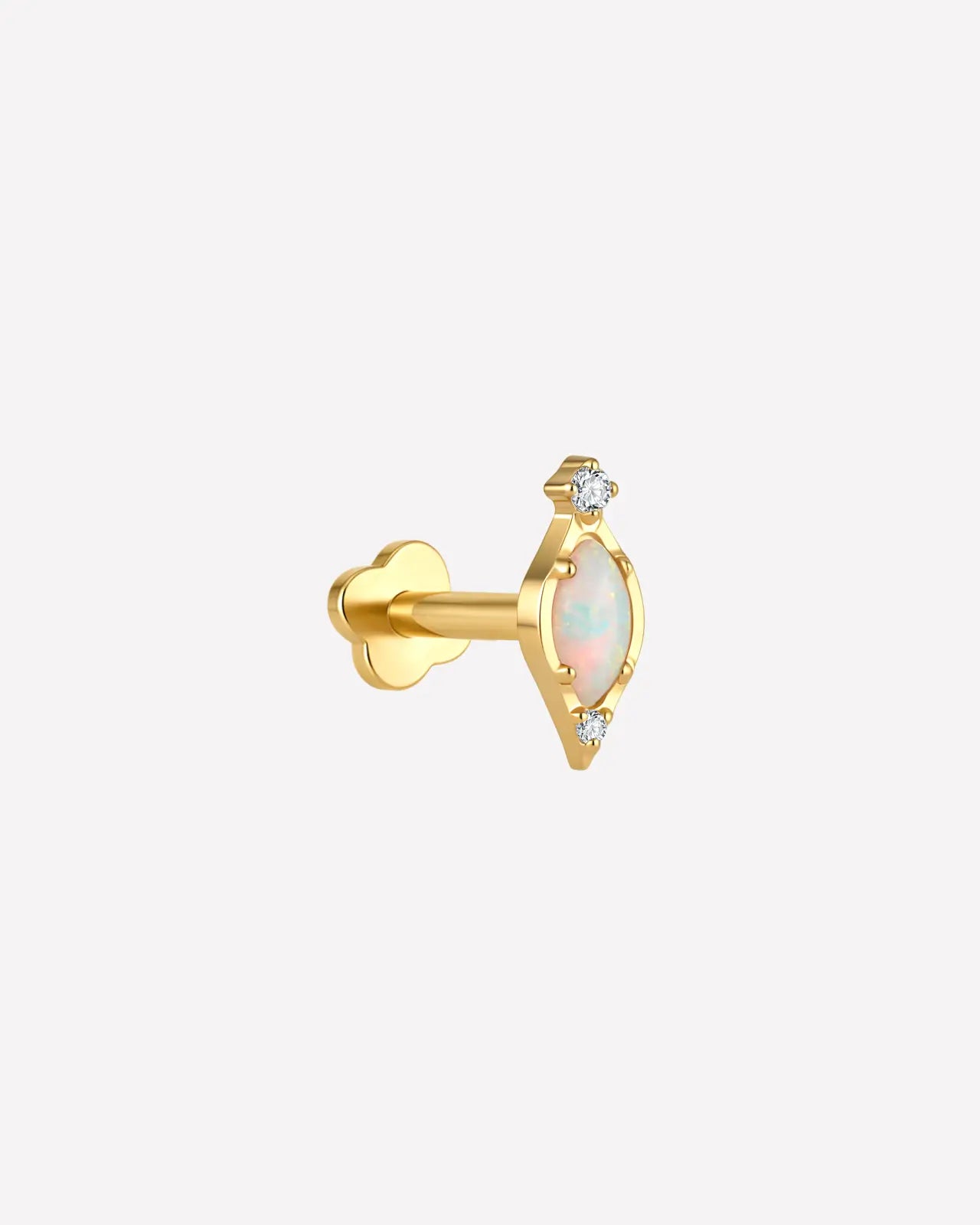 Marquise Opal Duo Diamond Flatback Stud