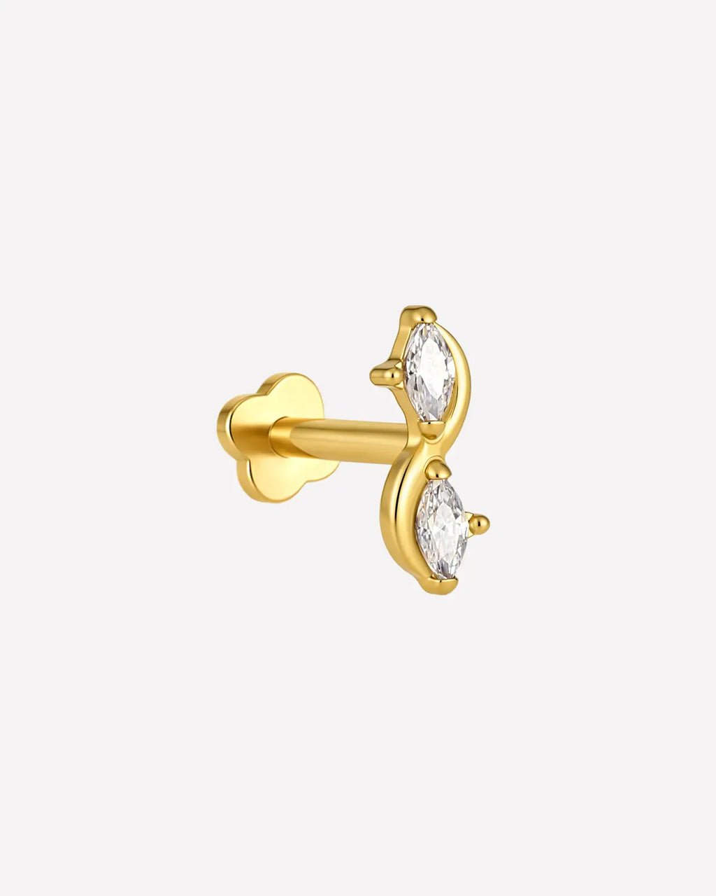 Marquise Duet S-Curve Flatback Stud