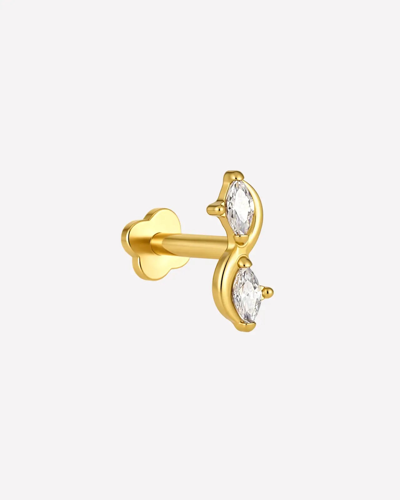 Marquise Duet S-Curve Flatback Stud