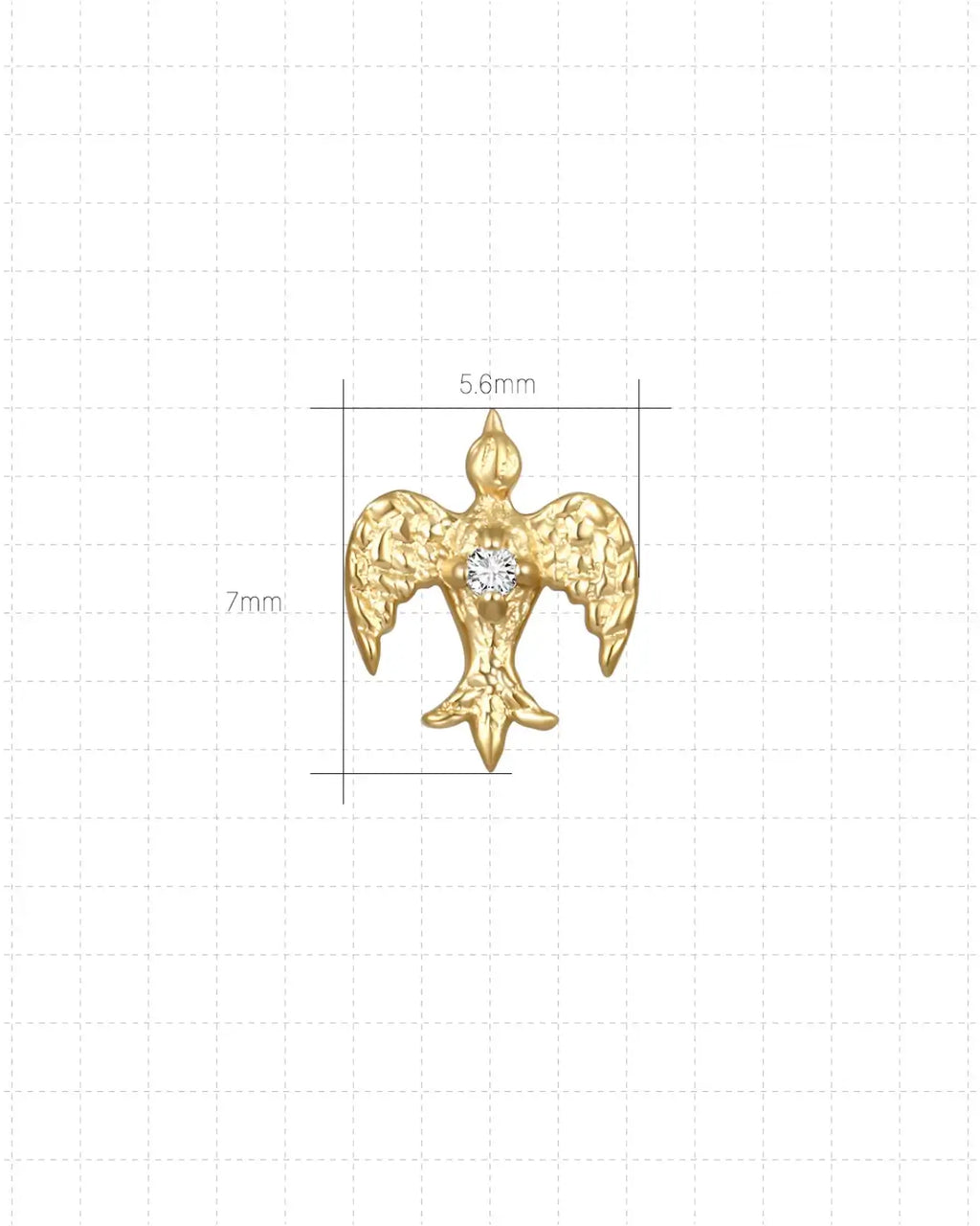 Crimson Winged Bird Flatback Stud