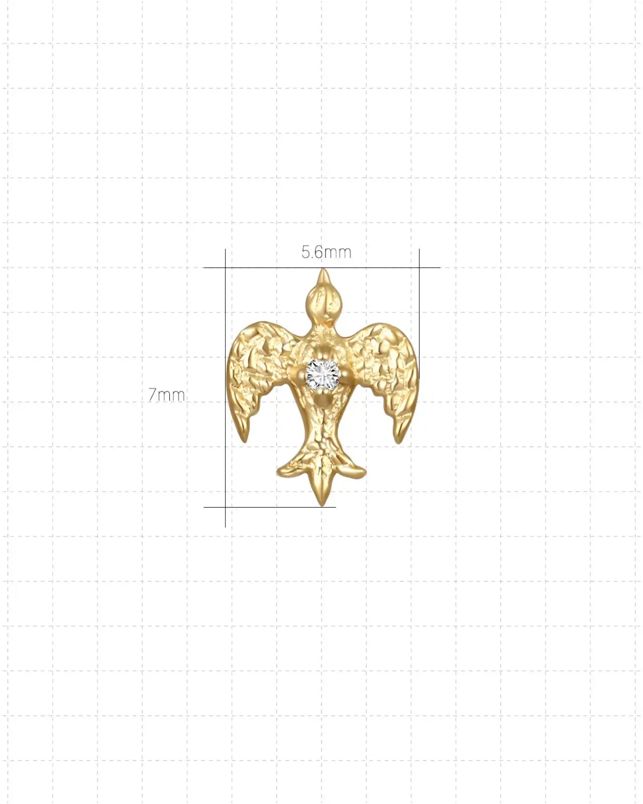 Crimson Winged Bird Flatback Stud