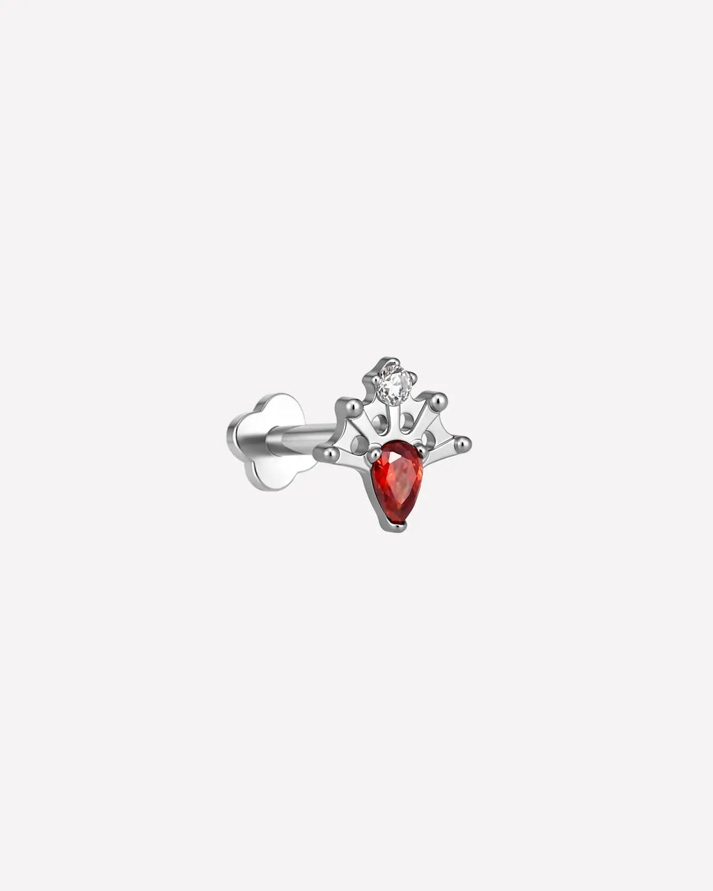 Regal Pear Crown Flatback Stud