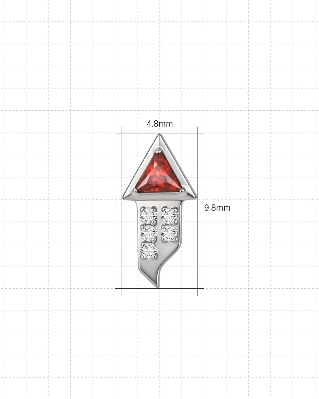 Pfeilspitze Pave Flatback-Ohrstecker