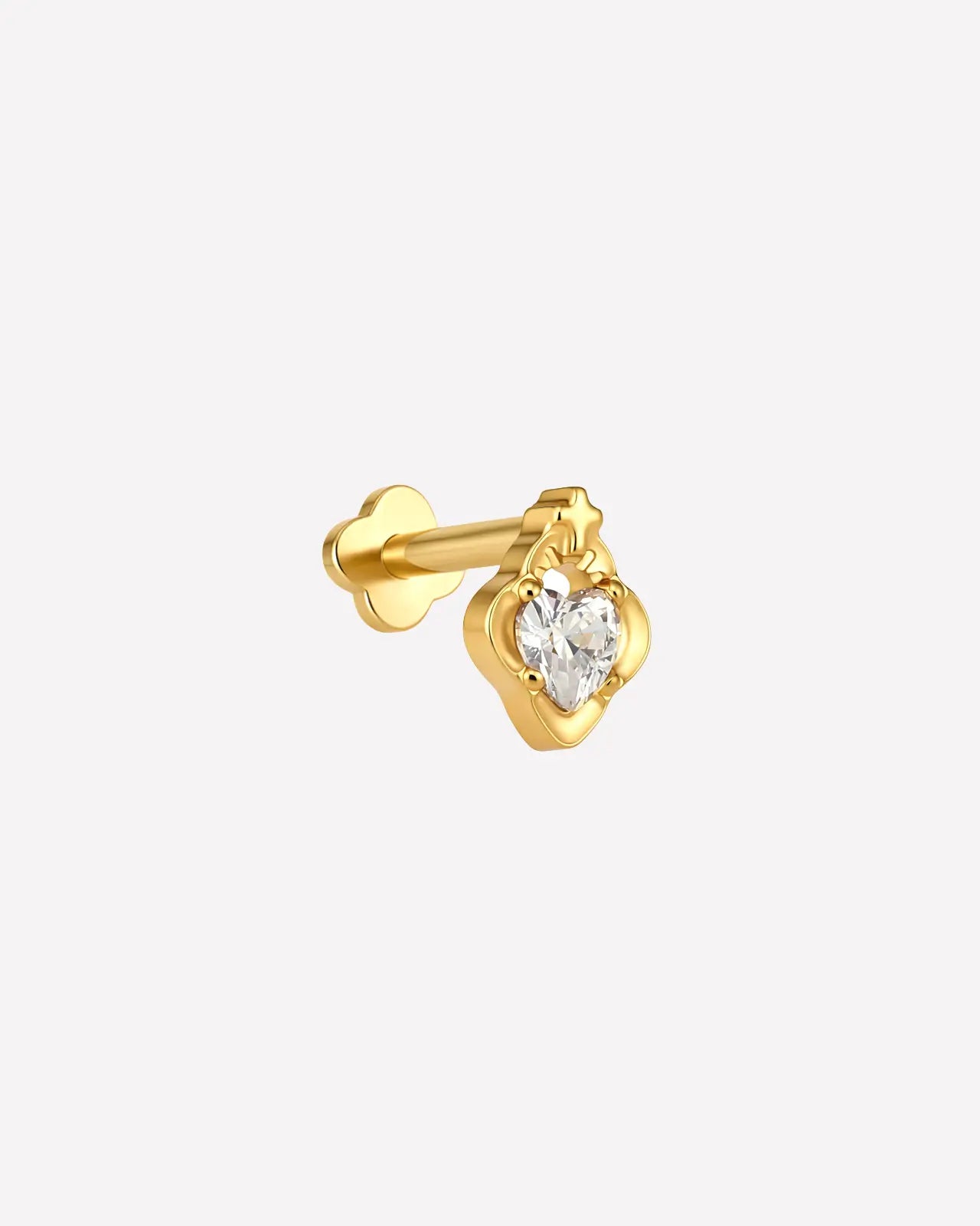 Crowned Heart Flatback Stud