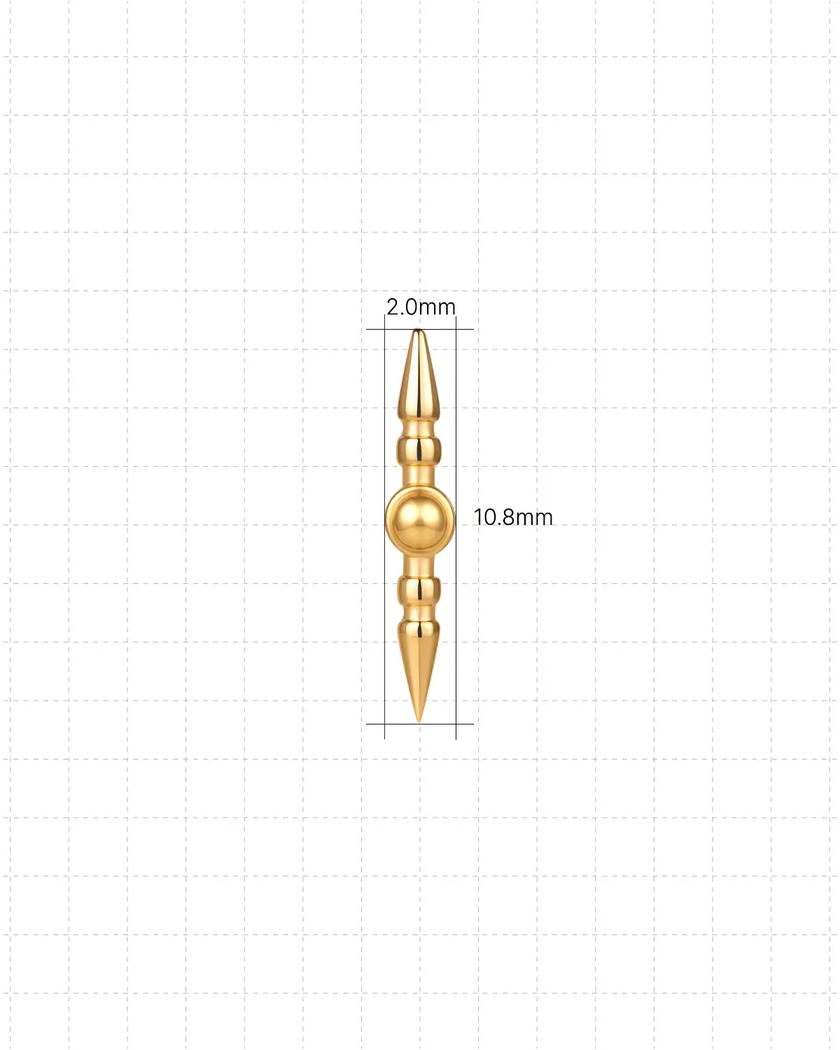 Sculpted Cone Bead Flatback Stud