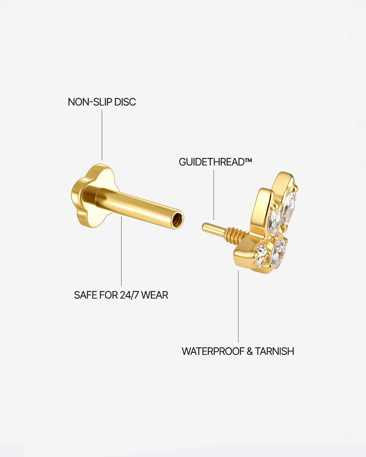 Bird Track Marquise Cluster Flatback Stud