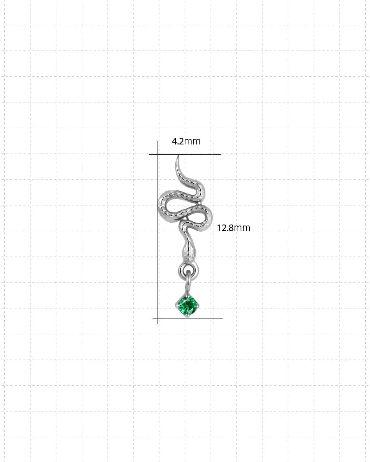 Serpent Drop Flatback Stud