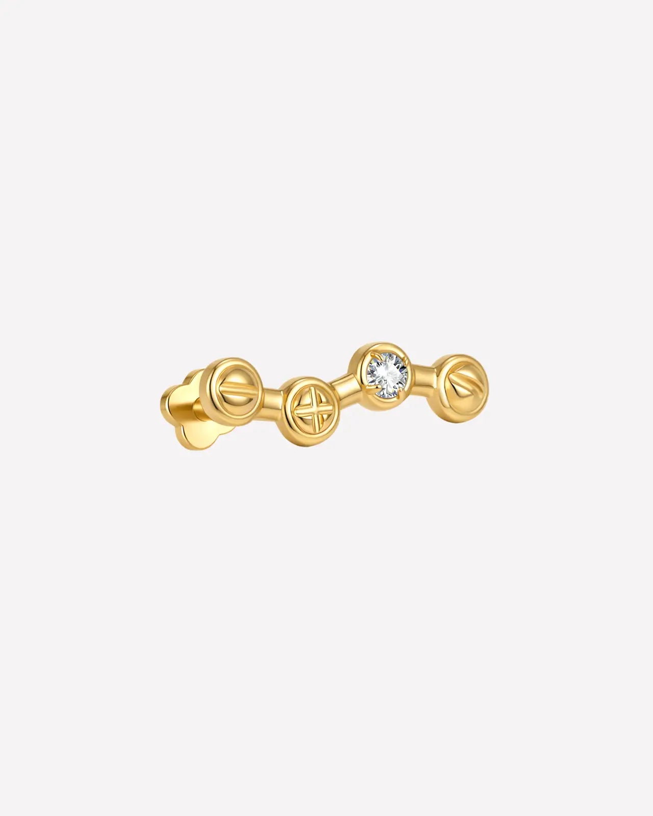 Screwhead Quartet Zircon Flatback Stud