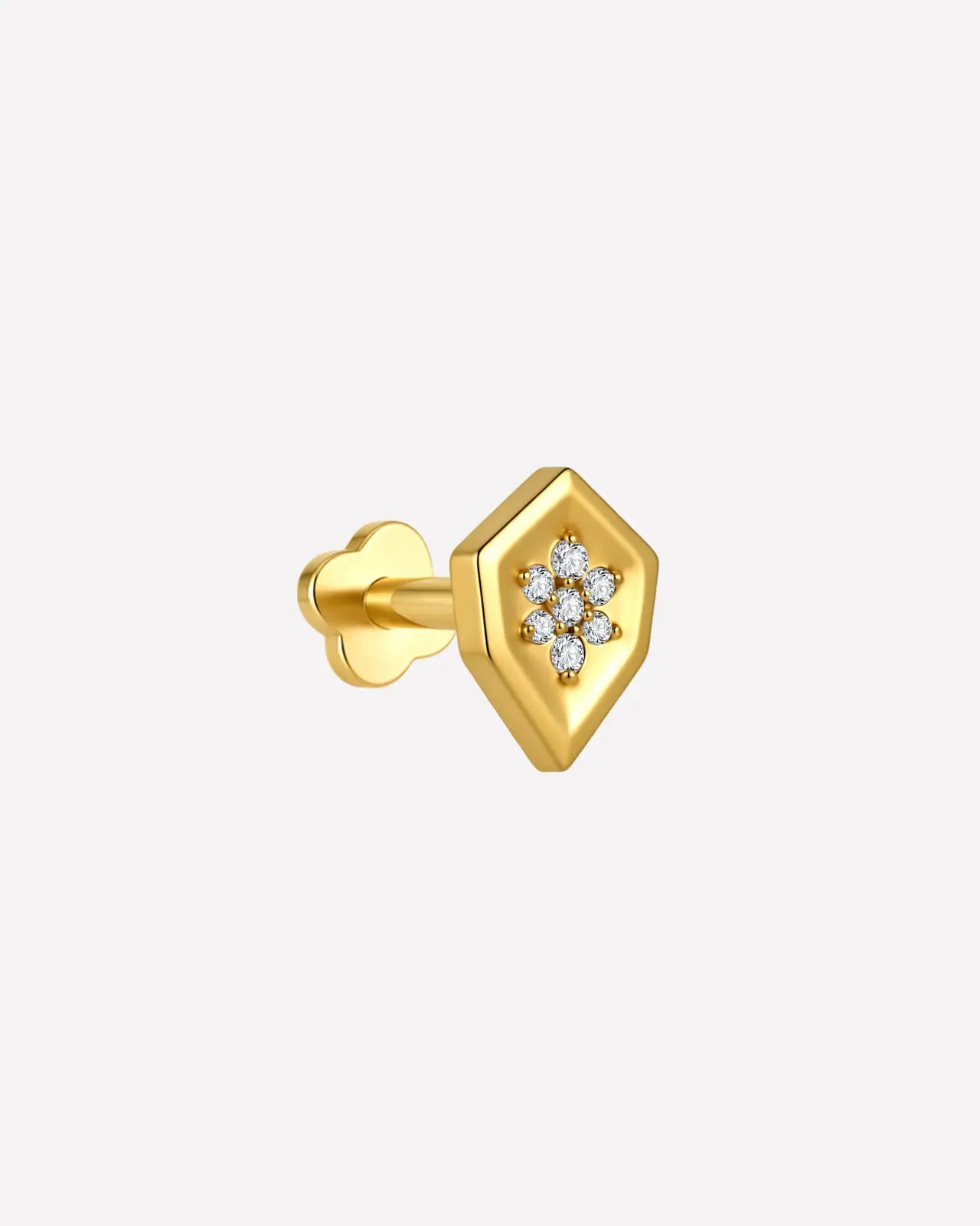 Pentagon Starflower Flatback Stud