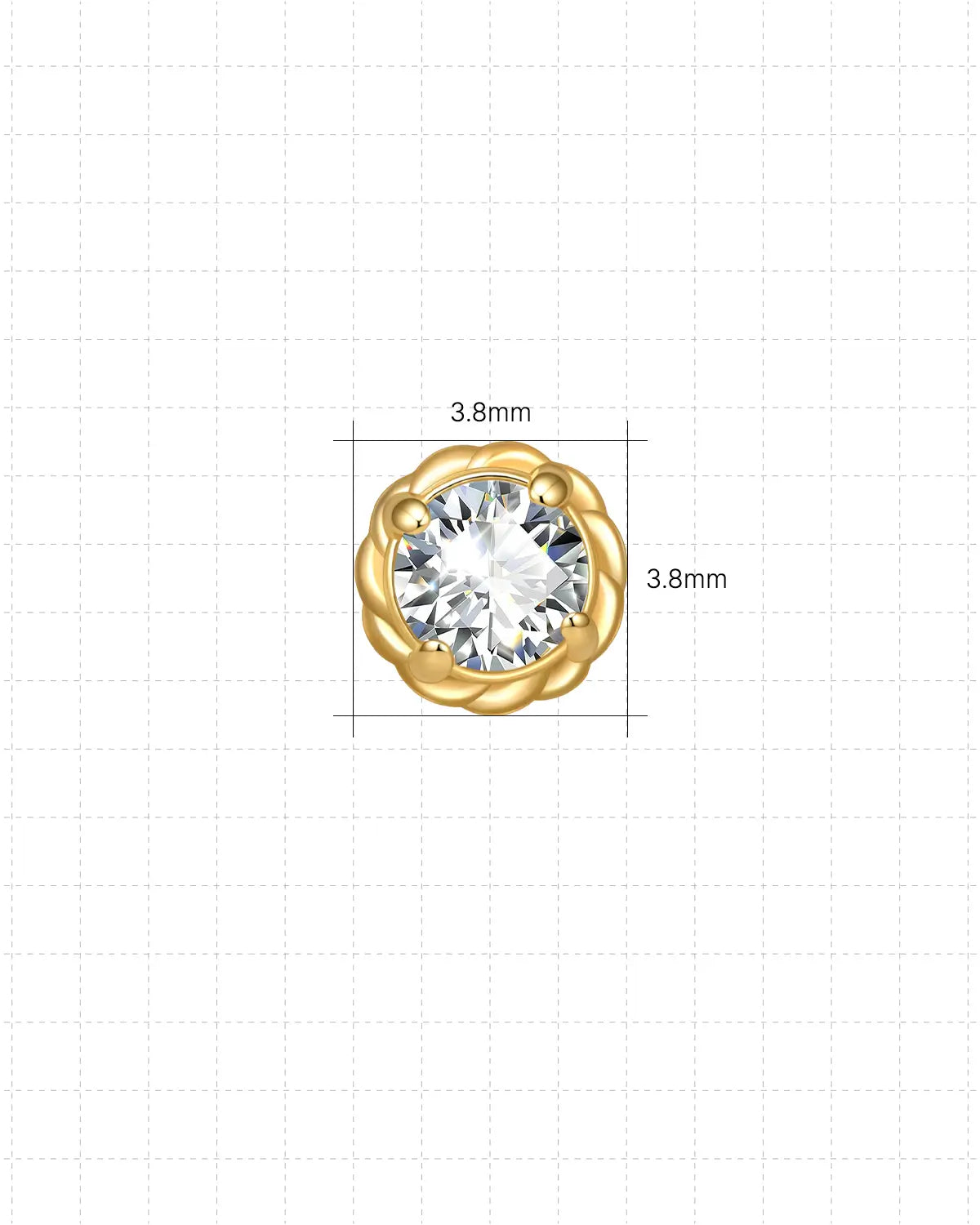 Braided Halo Flatback Stud