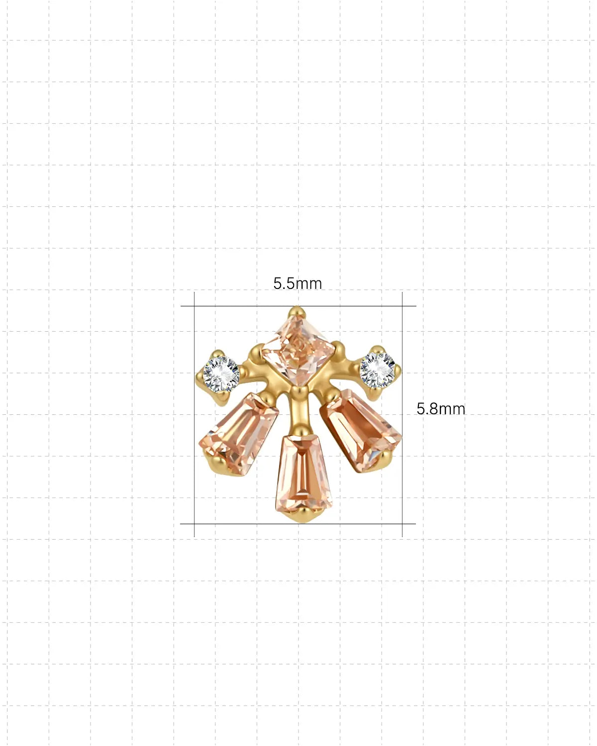 Aurora Square Fan Flatback Stud