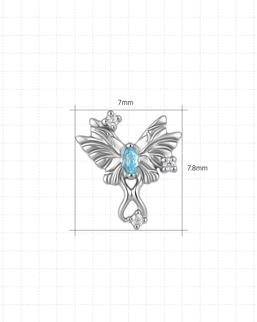 Ribbon Butterfly Flatback Stud