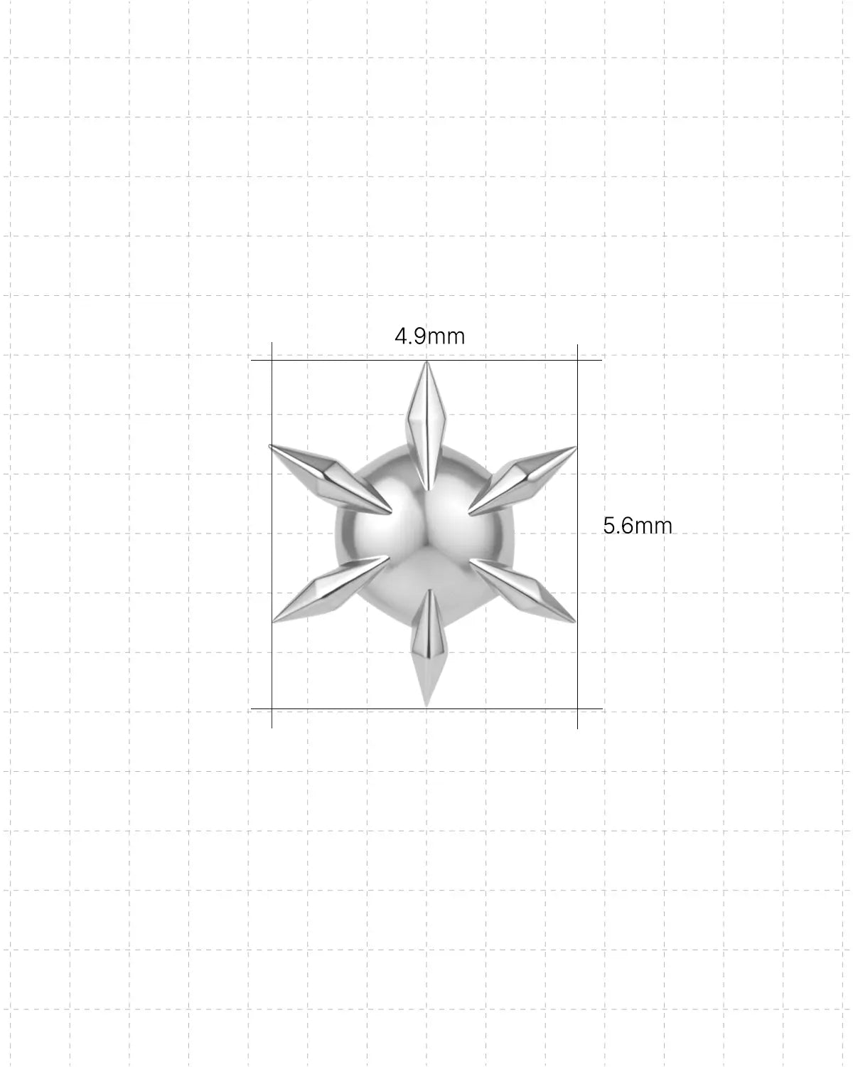 Sunburst Spike Flatback Stud
