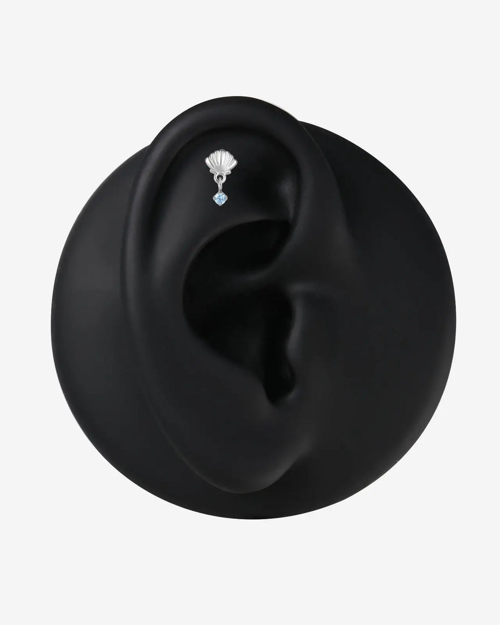 Seashell Drop Zircon Flatback Stud
