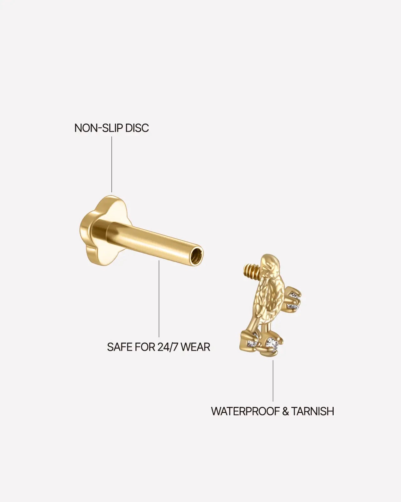 Regal Coiled Serpent Trident Flatback Stud